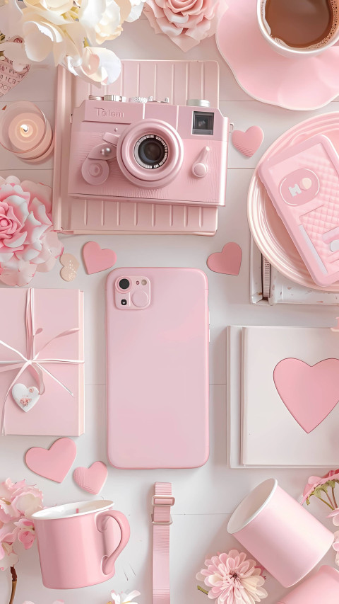 Adorable Pink Phone Background for Trendy Mobile Phone