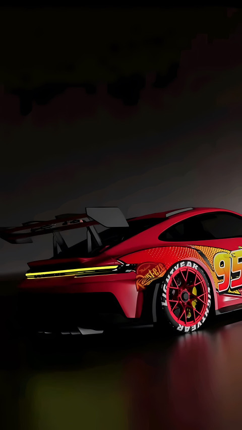 Lightning McQueen Red Smartphone Pic