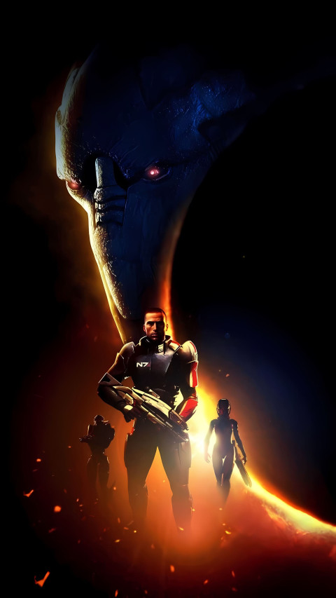 Mass Effect Phone 4K Wallpaper Art