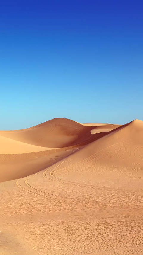Desert Sand Dune under Golden Sky for Phone