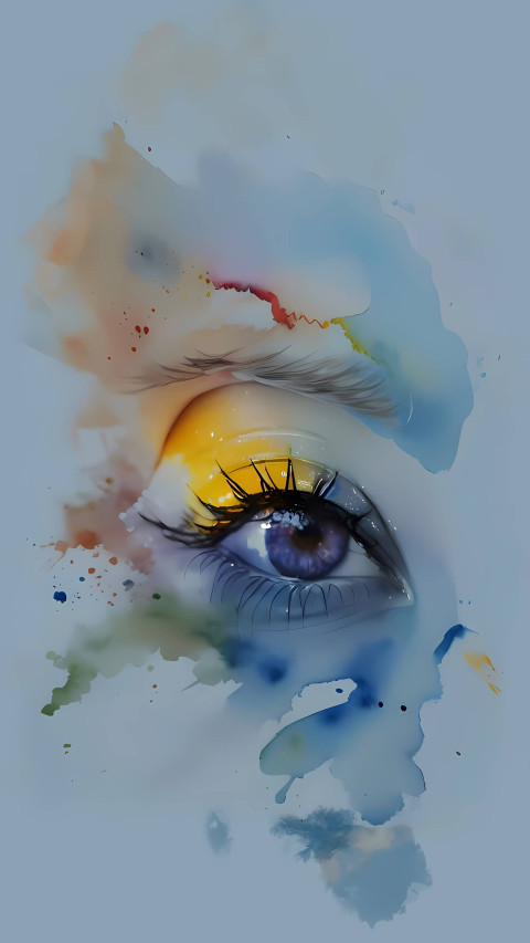Gorgeous Eye Watercolor Phone Wallpaper for Every Season