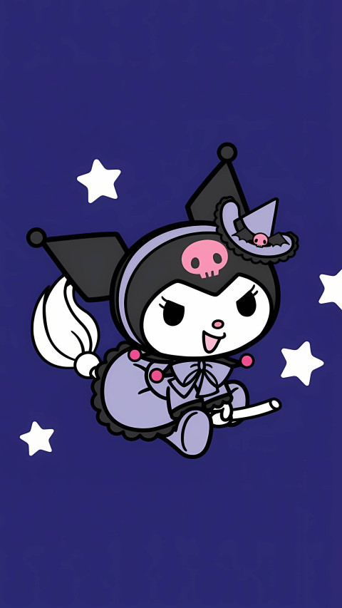 Kuromi Sparkling Phone Wallpaper