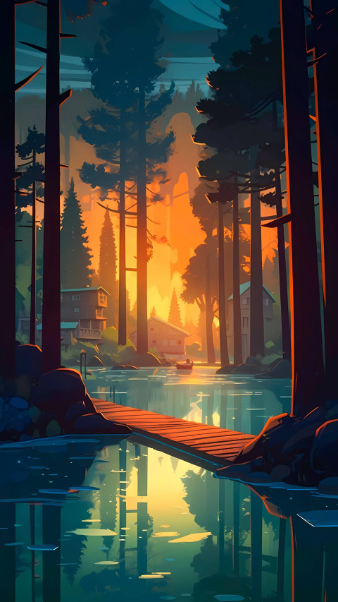 4K Sunlit Trees in the Forest Wallpaper