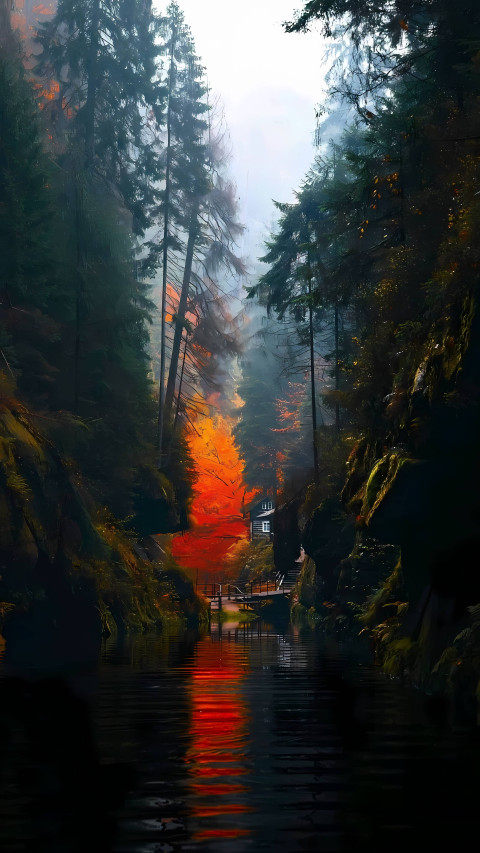 Magical Light in the Forest Wallpaper