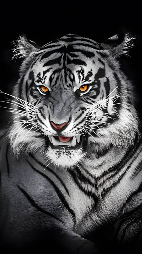 Tiger black and white Photo Wallpaper