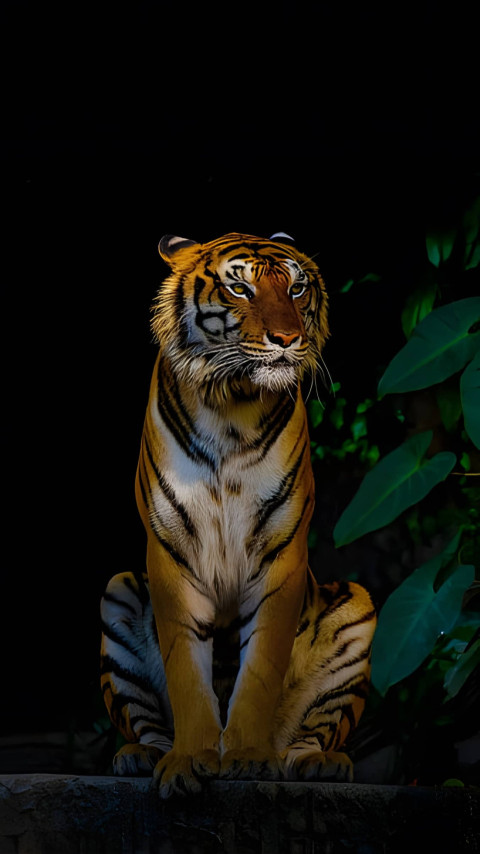 Bengal Tiger Resting in a Meadow Wallpaper