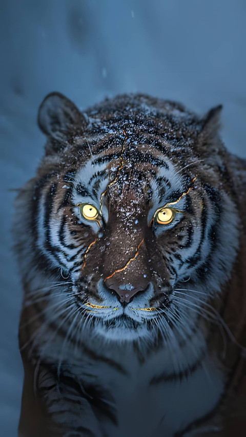 Tiger Snow Eyes Wallpaer For Phone
