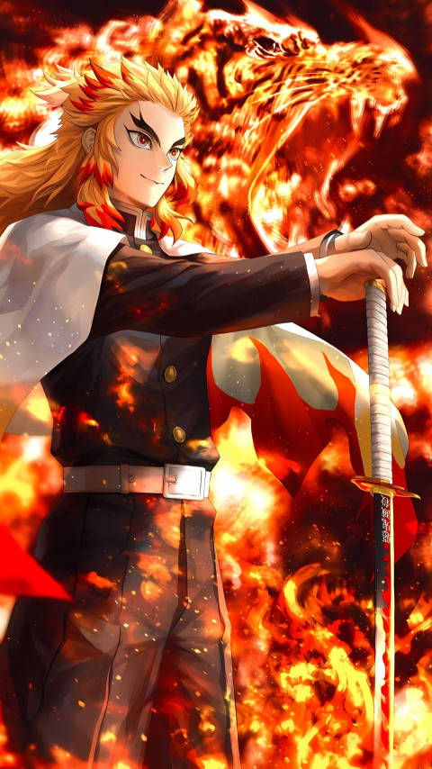 Fire Sparks Rengoku Mobile Image