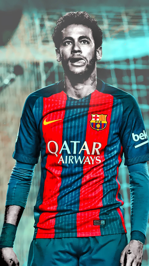 Neymar Jr With Popping Colors Wallpaper