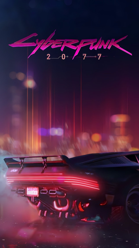 Cyberpunk Car Back Side 4K Wallpaper For Mobile