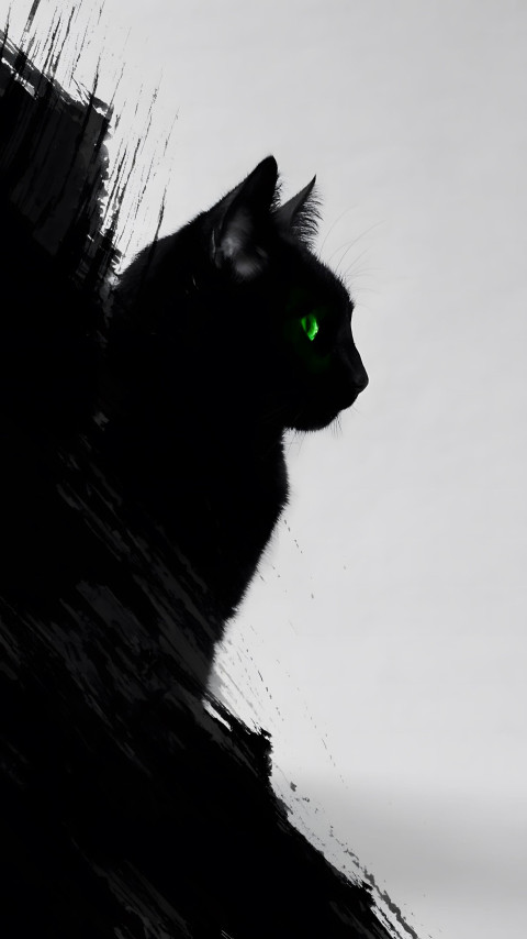 Fluffy Black Cat Background Photo
