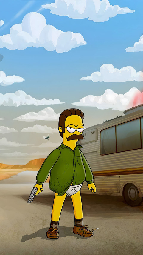 Walter White Cartoon Funny Pose Br Bad 4K Wallpaper