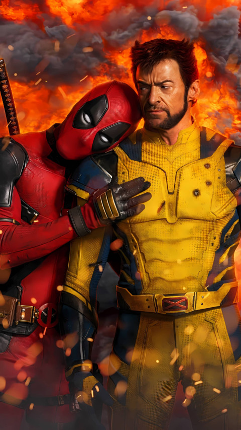 Stunning Wolverine & Deadpool 4K Wallpaper for Mobile