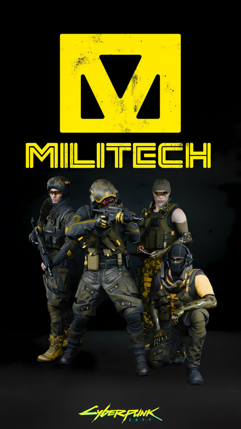 Cyberpunk Militech Squad 4K Wallpaper