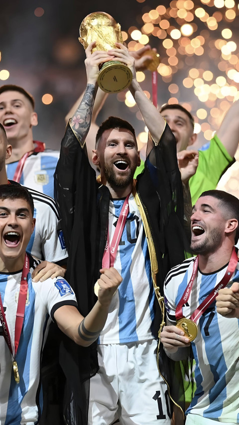 Messi Winning Celebration 4K Photo