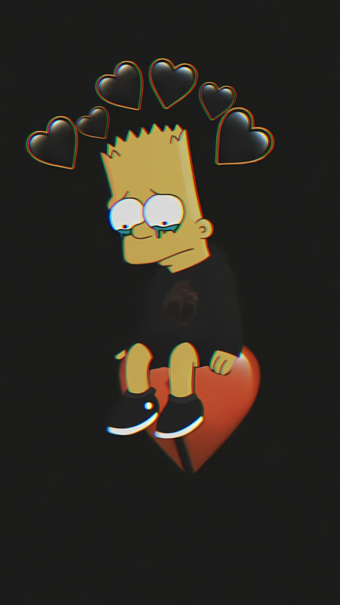 Bart Crying He Lost Her Girlfrend 4K Image