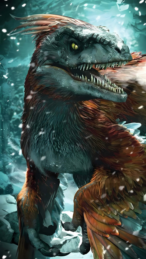 Colorful Dinosaur Illustration Wallpaper