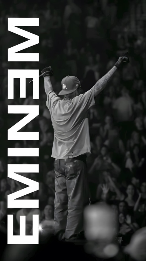 Eminem Wallpaper Featuring His Best Moment 4K