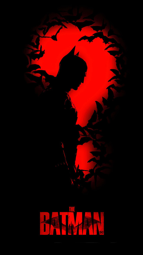 Batman with Red Lightning Background