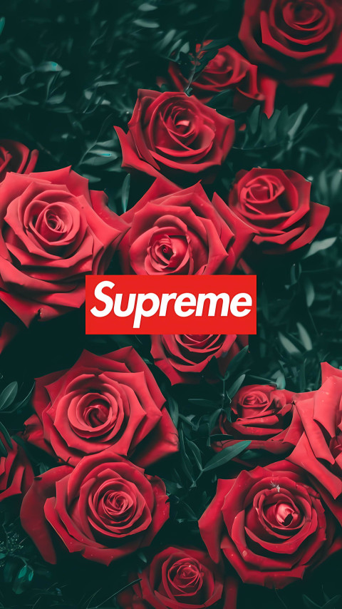 Supreme 4k  Aesthetic Red Rose Design Image