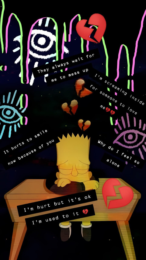 Bart Simpson Sad Moment 4K Wallpaper
