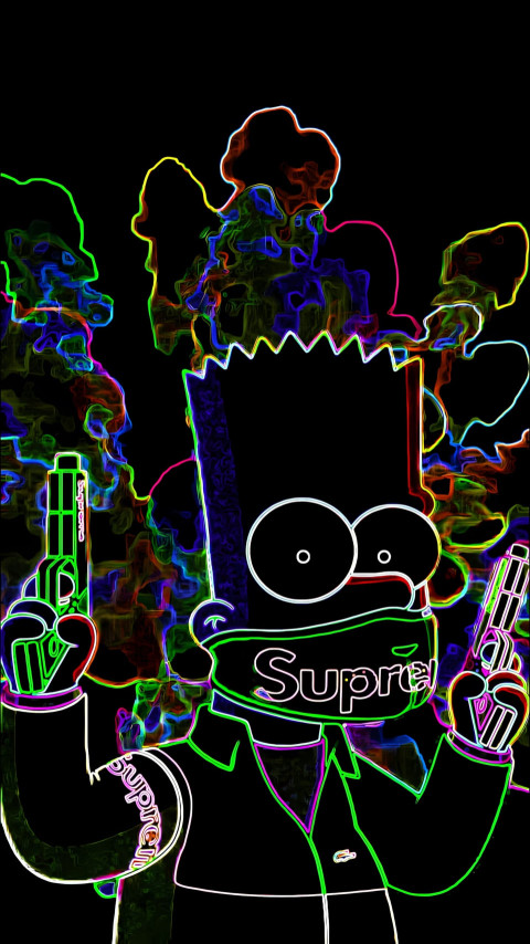 Bart Art 4K with Supreme Wallpaper