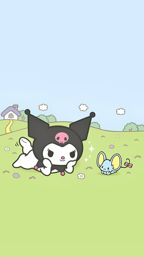 Kuromi Girly Pastel Phone Background