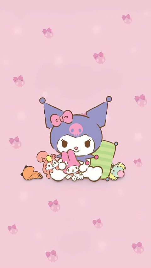 Kuromi Sweet Candy Mobile Background