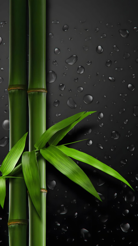 Rainy Bamboo Grove Phone Background
