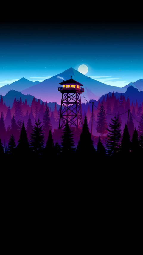 Firewatch Night Sky Wallpaper for Mobile Phones