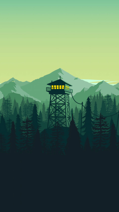 Vibrant Firewatch Mobile Photo of Forest and Tower