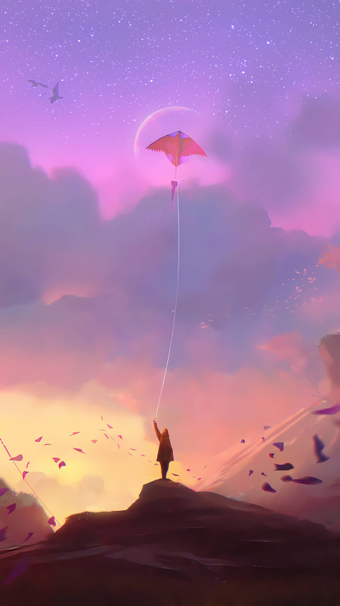 Cute Pink Sky Phone Background for Lovely Phone 4K