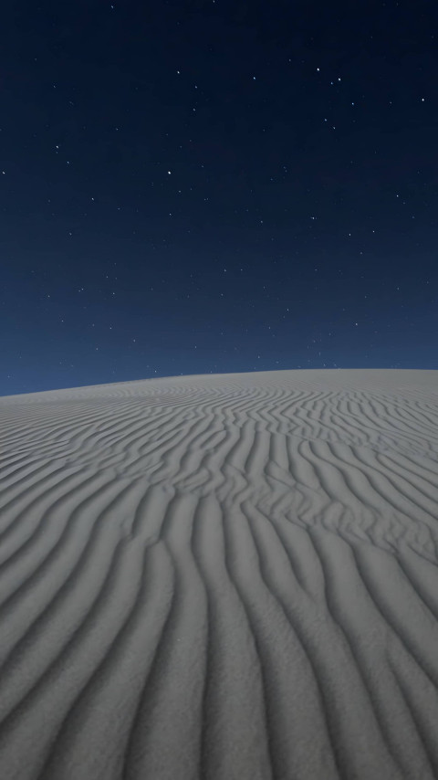 Desert Oasis Under Clear Night Blue Sky for Phone Screen