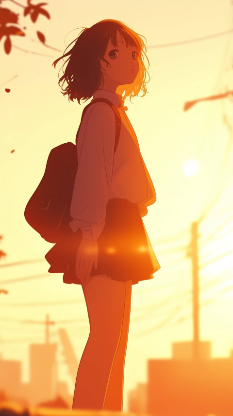 Chic Yellow Aesthetic  Anime Girl Background for Your Mobile
