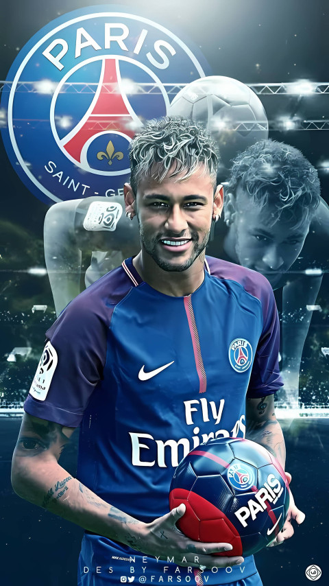 Dashing Neymar Fan Art Phone Wallpaper