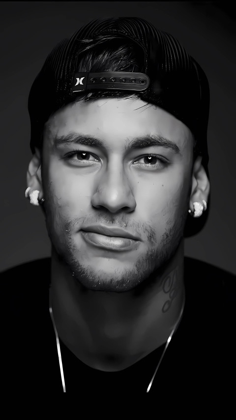 Neymar Jr. Black and White Wallpaper