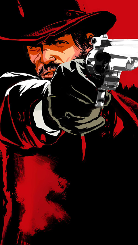Cowboy in Action Mood 4K Wallpaper for Phone