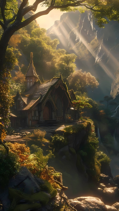 Foggy Forest Road Mobile Wallpaper