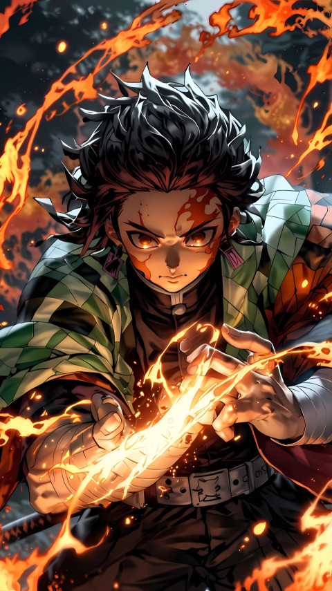 Rengoku with Red Flames Mobile