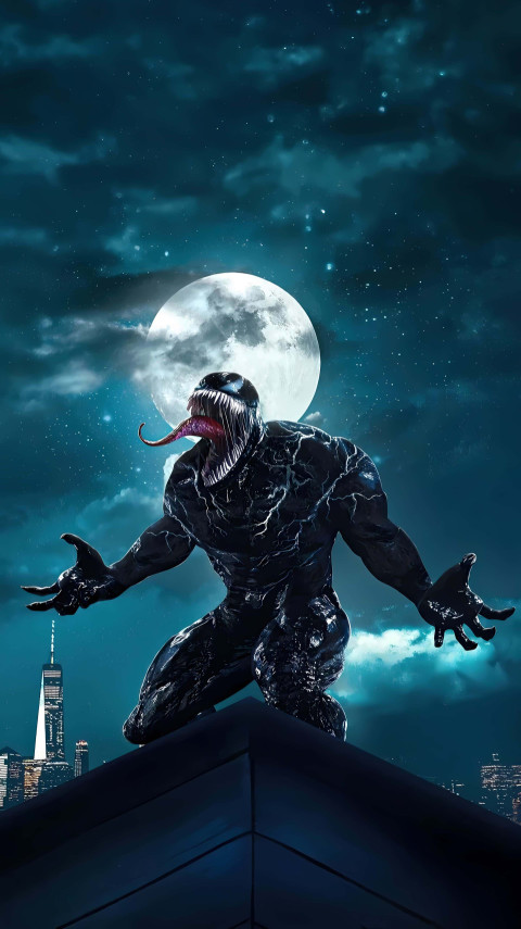 Venom Action Mood 4K Wallpaper For Phone