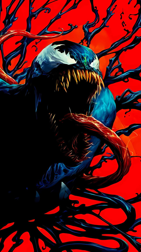 Epic Red Background Venom Wallpaper for Mobile