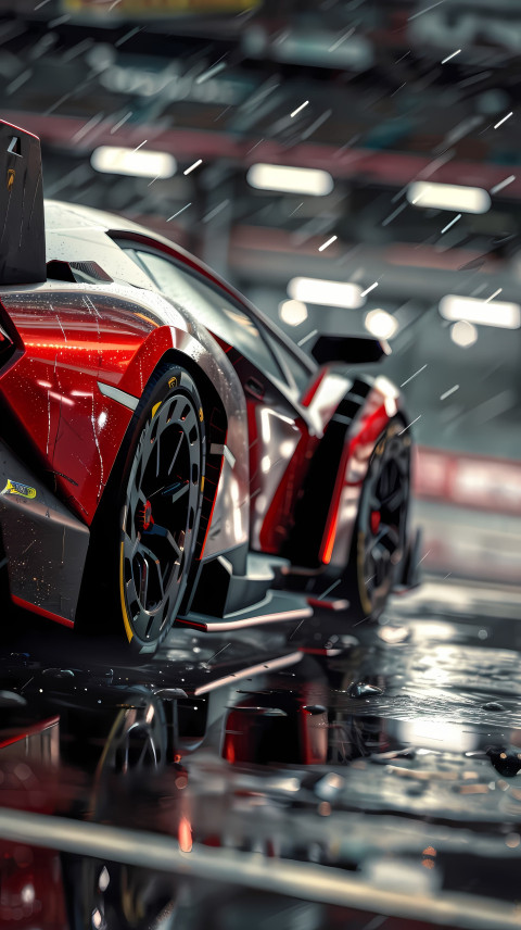 City Lights Behind Lambo Wallpaper