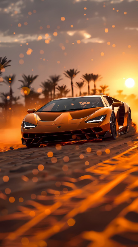 Golden Lamborghini 4K Phone Image