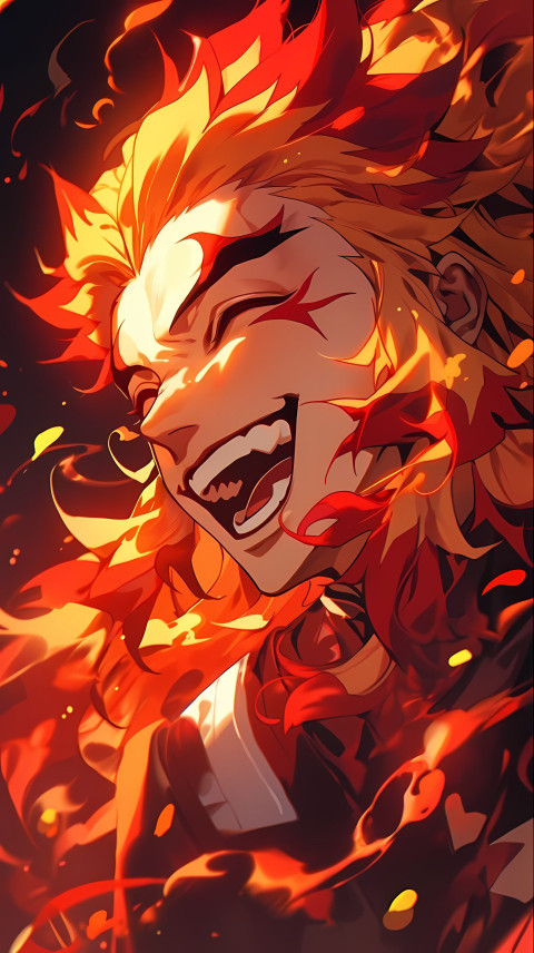 Flame Breath Rengoku Art Mobile