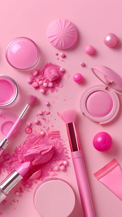 Soft and Sweet Pink  Makeup Phone Wallpaper for Mobile 4K