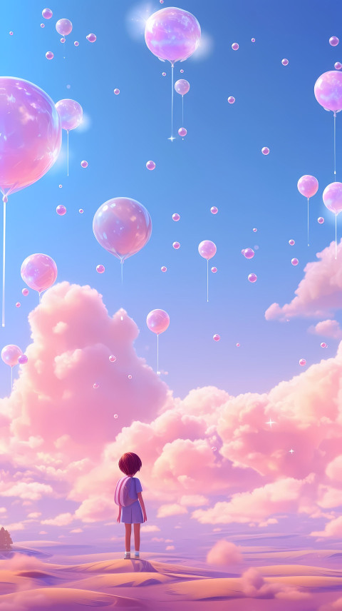 Bright Kids iPhone Wallpaper with Cartoon Character