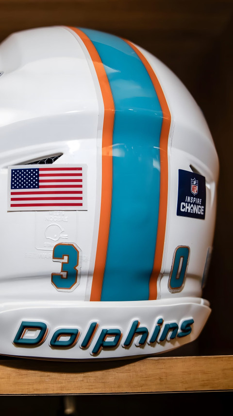 High Quality Miami Dolphins Helmet Background for Every Fan 4K