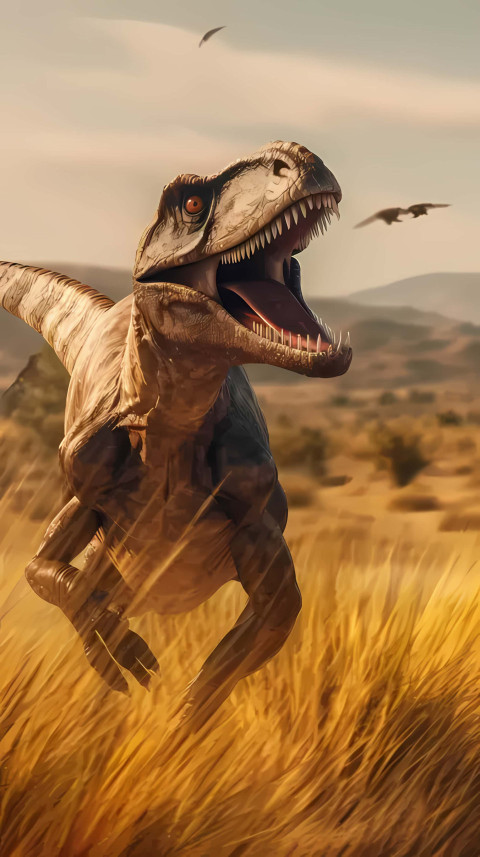 Dinosaur Run in forest Wallpaper