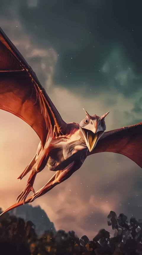 Flying Dinosaur Bones Wallpaper