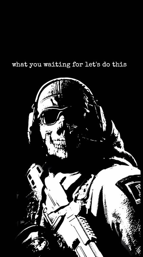 Ghost COD B&W Image Ready to Your Screen 4K